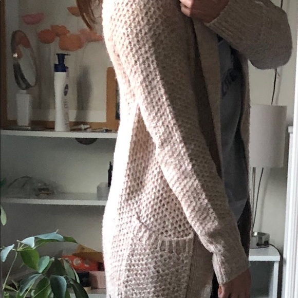 Long Beige Wrap Sweater - Picture 2 of 2